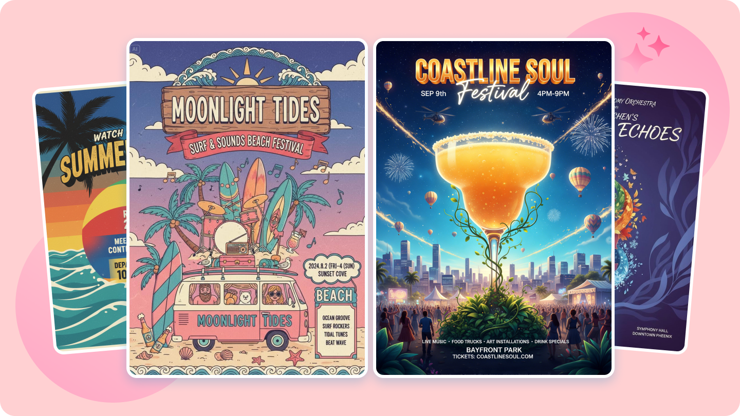 Afiș al festivalului: încântați-vă publicul cu modele personalizate