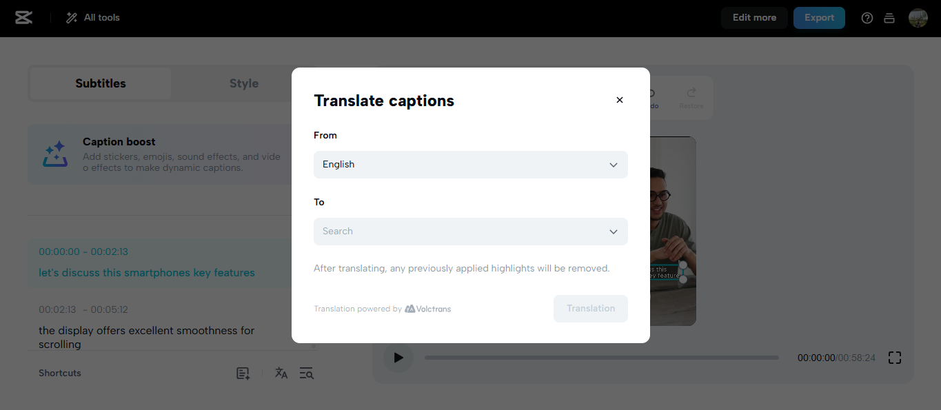 Translate subtitles online