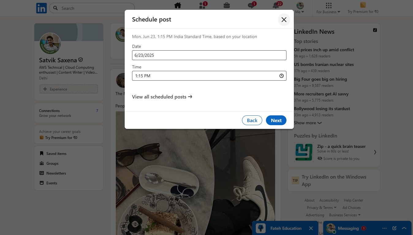 Set the date and time