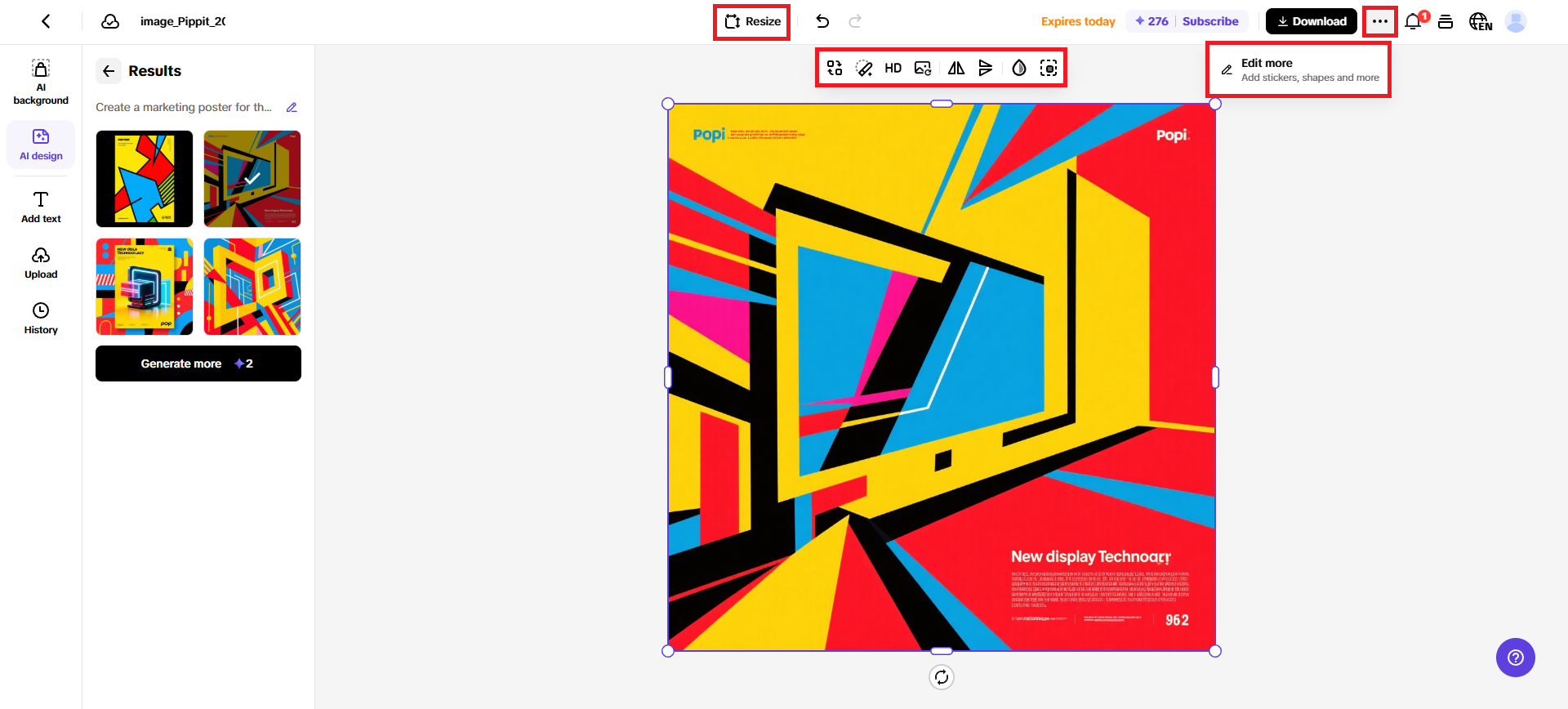 Perform any adjustments to your poster design