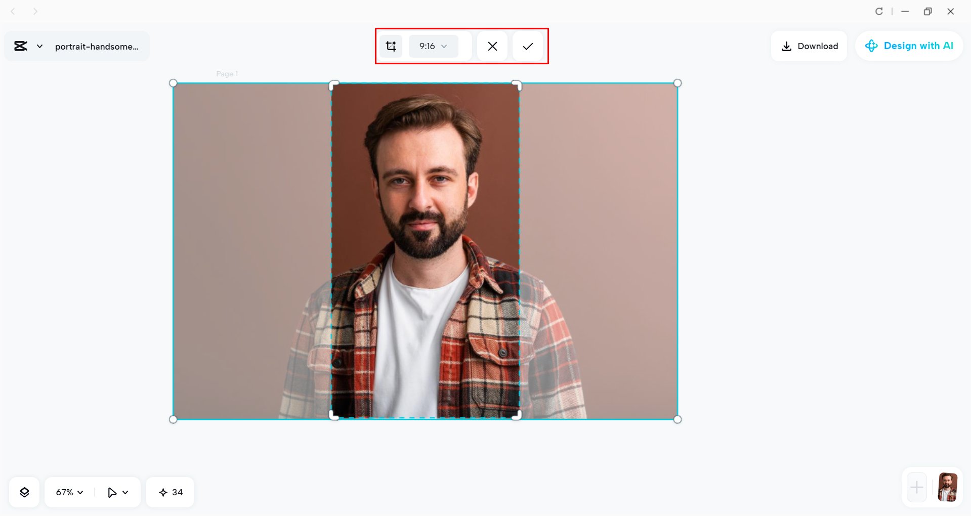 Cropping the image with the CapCut desktop video editor