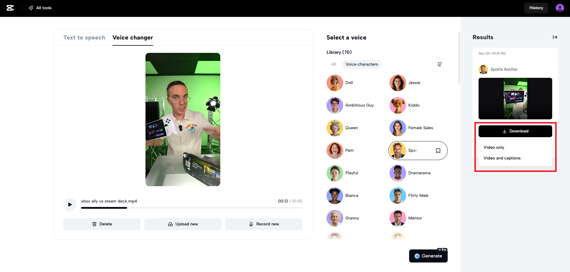 I-export ang iyong file