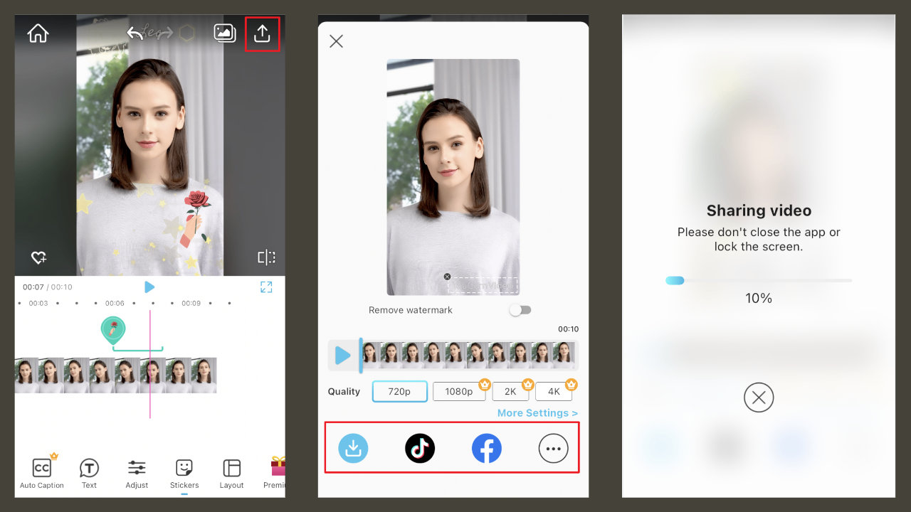 export and share