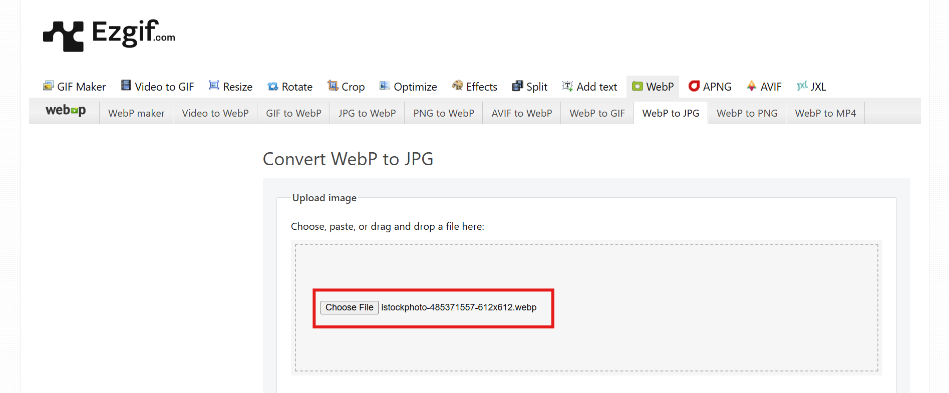 Upload a file