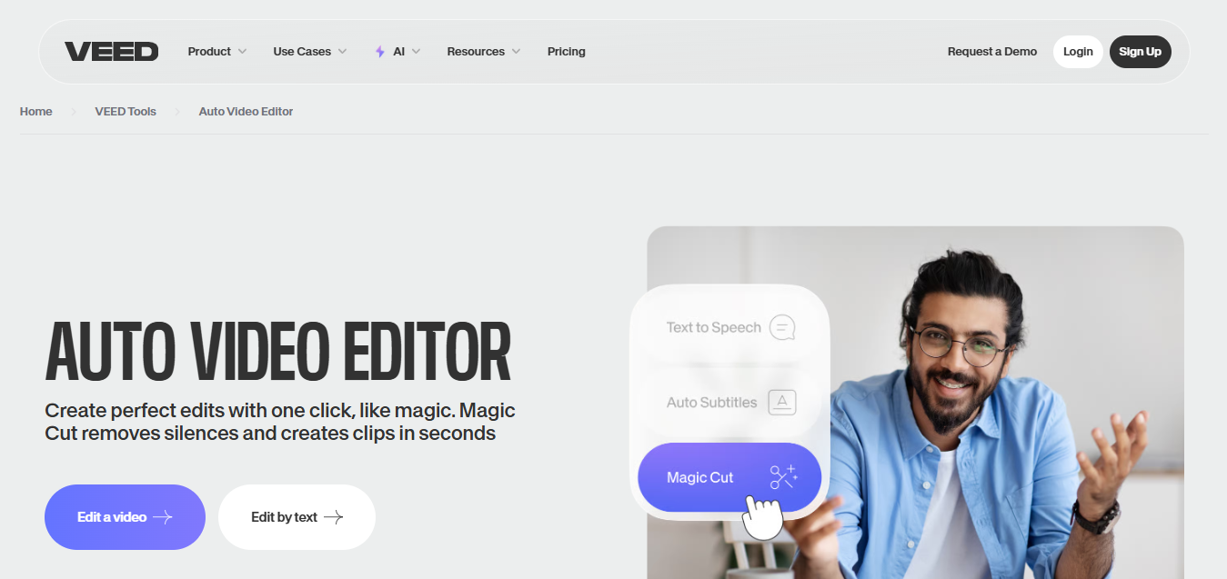 VEED.io auto video editing tool