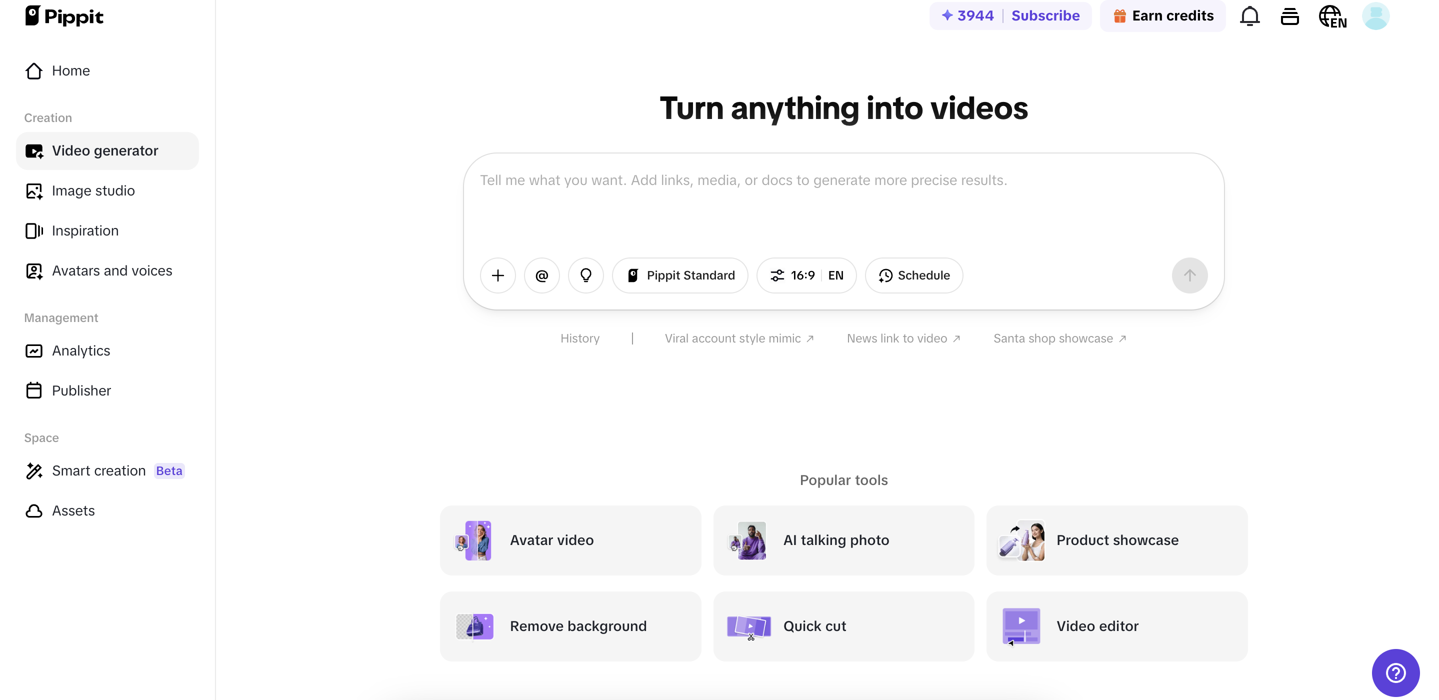 Open the video generator