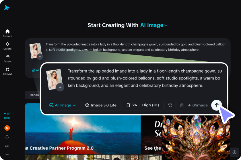 Upload your photo and describe the birthday scene