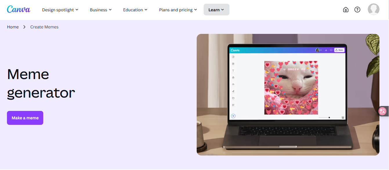 Visit Canva meme maker