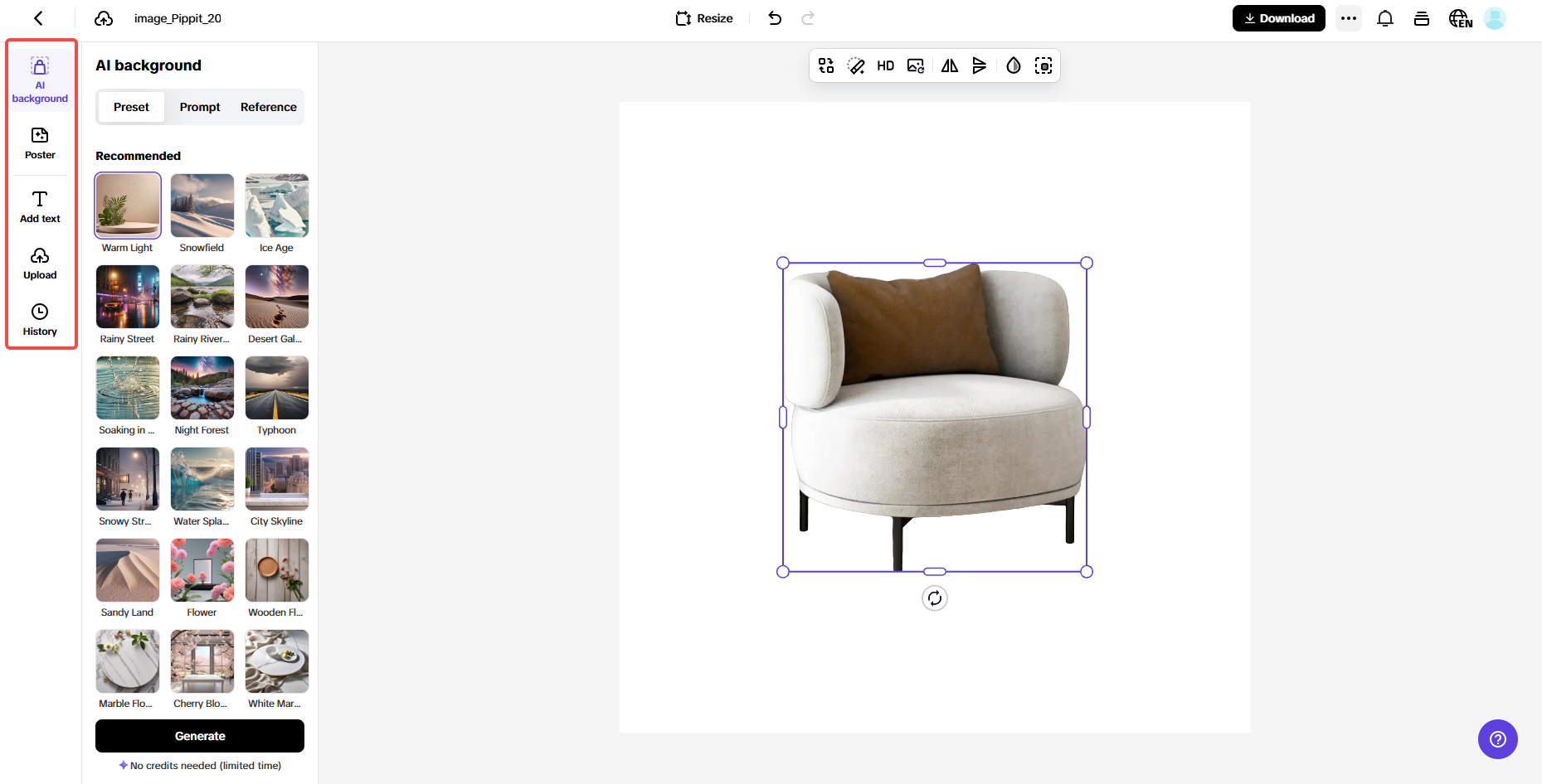 AI product image