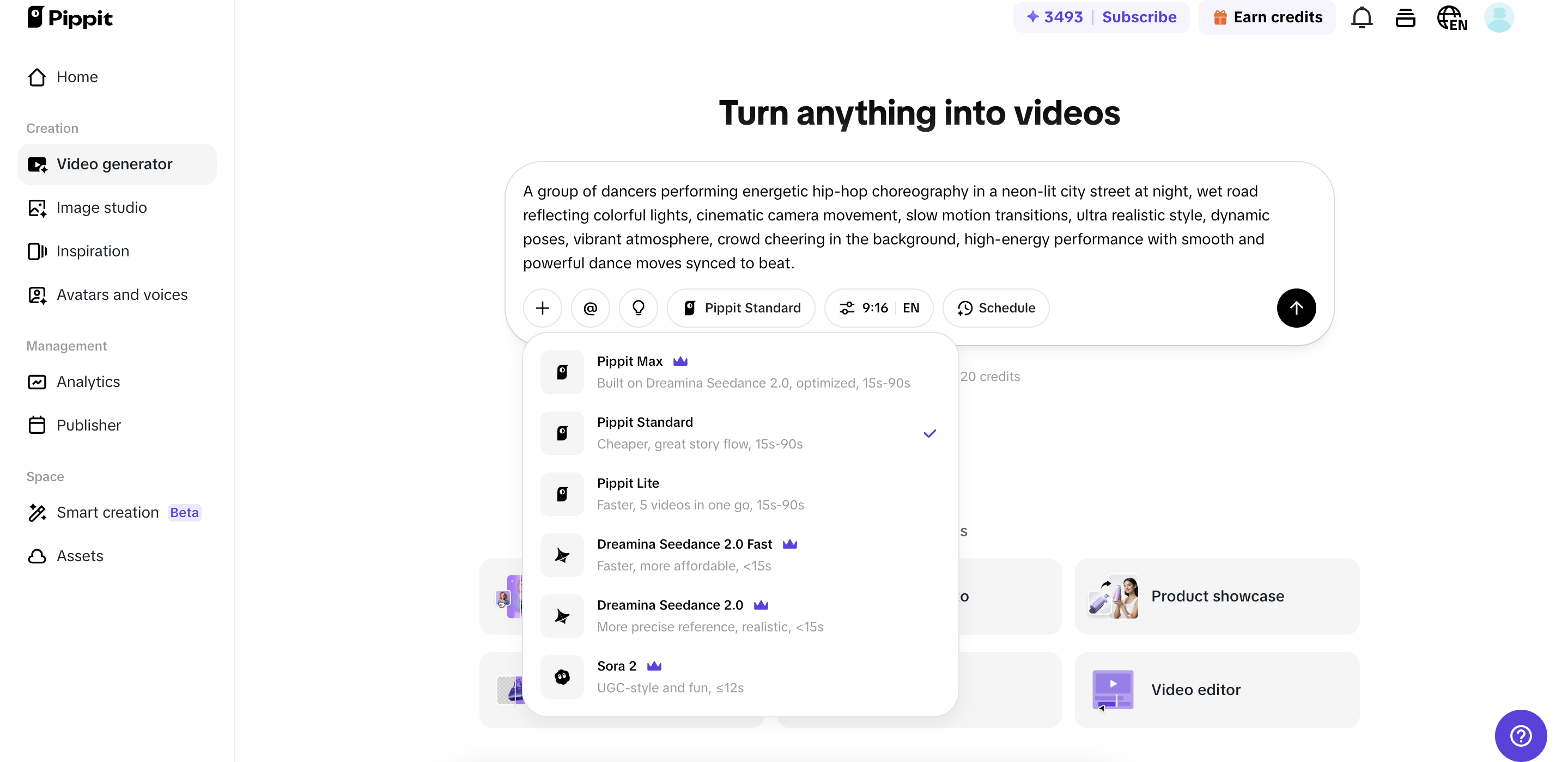 Generate videos from text prompts