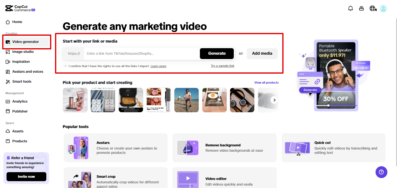 Pippit video generator