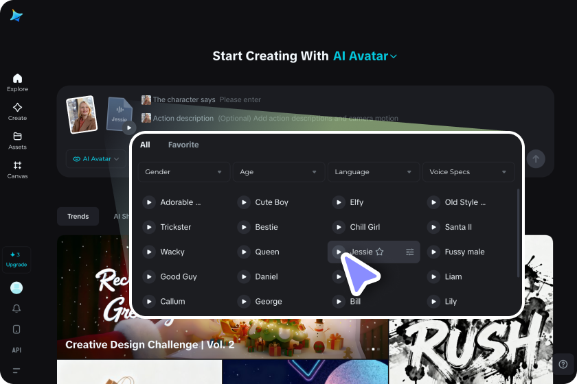  Tableau de bord Dreamina avec générateur vidéo d'actualités IA sélectionné