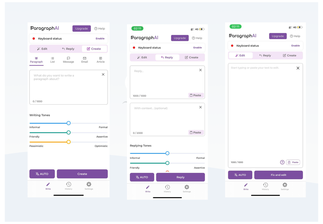 ParagraphAI a free Copy AI alternative 