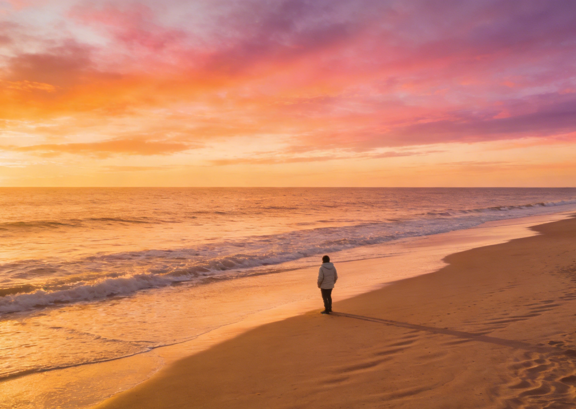 Ufku uzatarak, yolcunun etrafındaki plaj sahnesinin görüntüsünü genişletin