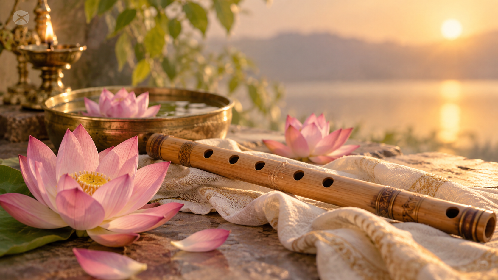 Flute and Lotus Still Life example