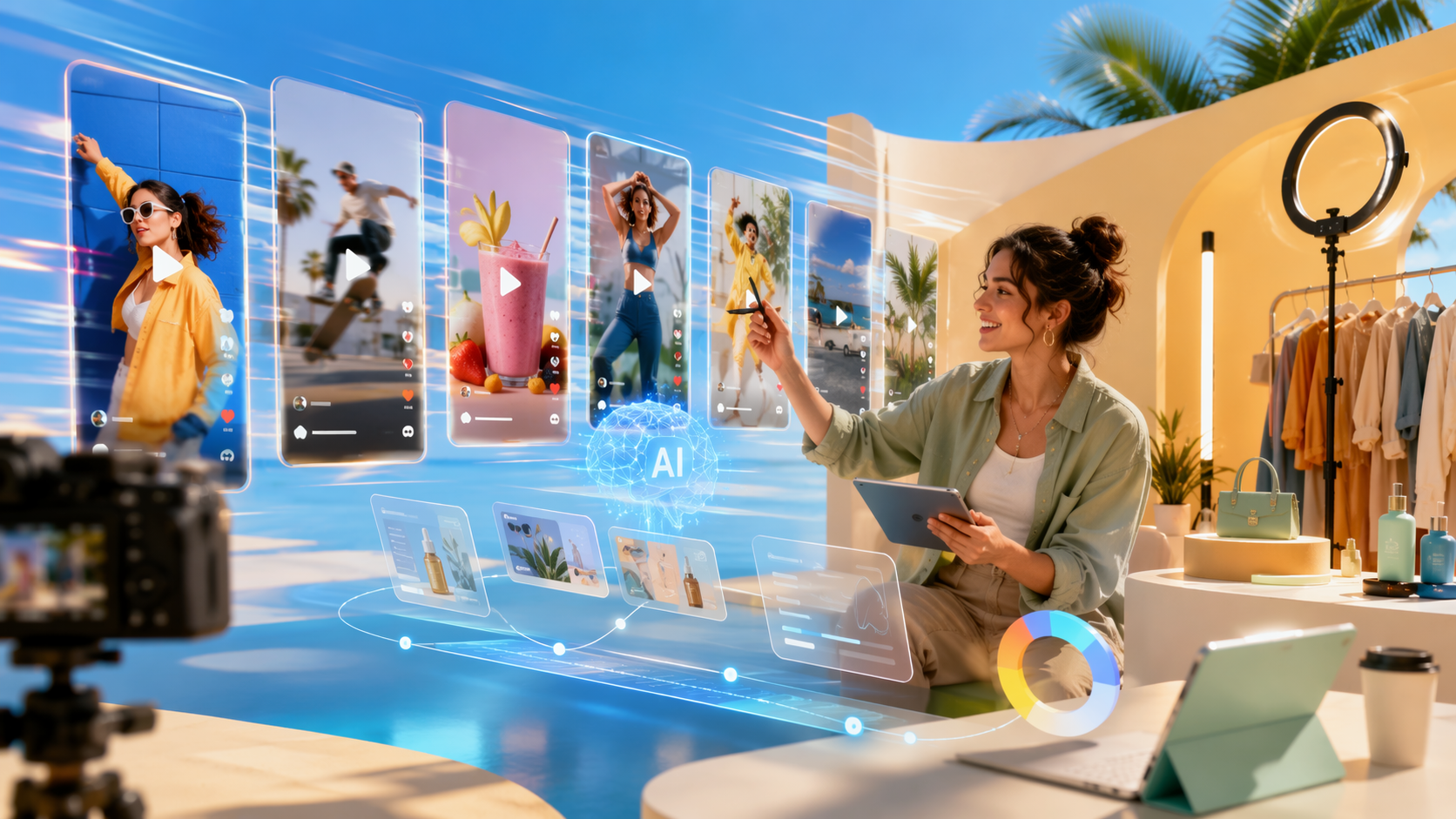 AI Social Search Video Strategy premium AI social video workflow visual for Pippit creators