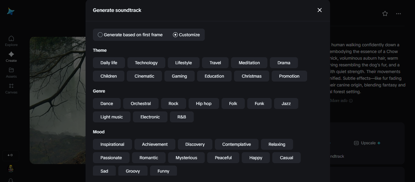 Generate soundtrack