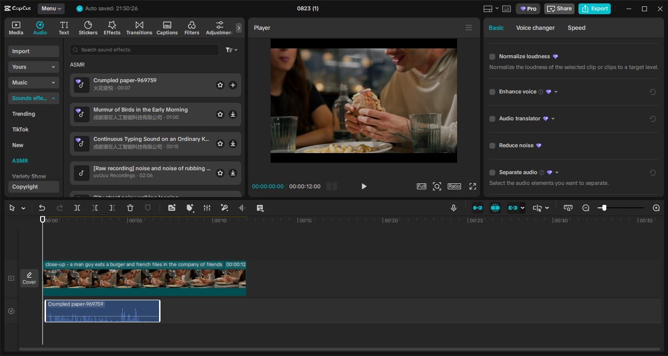 Giao diện của trình CapCut chỉnh sửa video trên máy tính để bàn - công cụ tốt nhất để chỉnh sửa video ASMR tuyệt đẹp