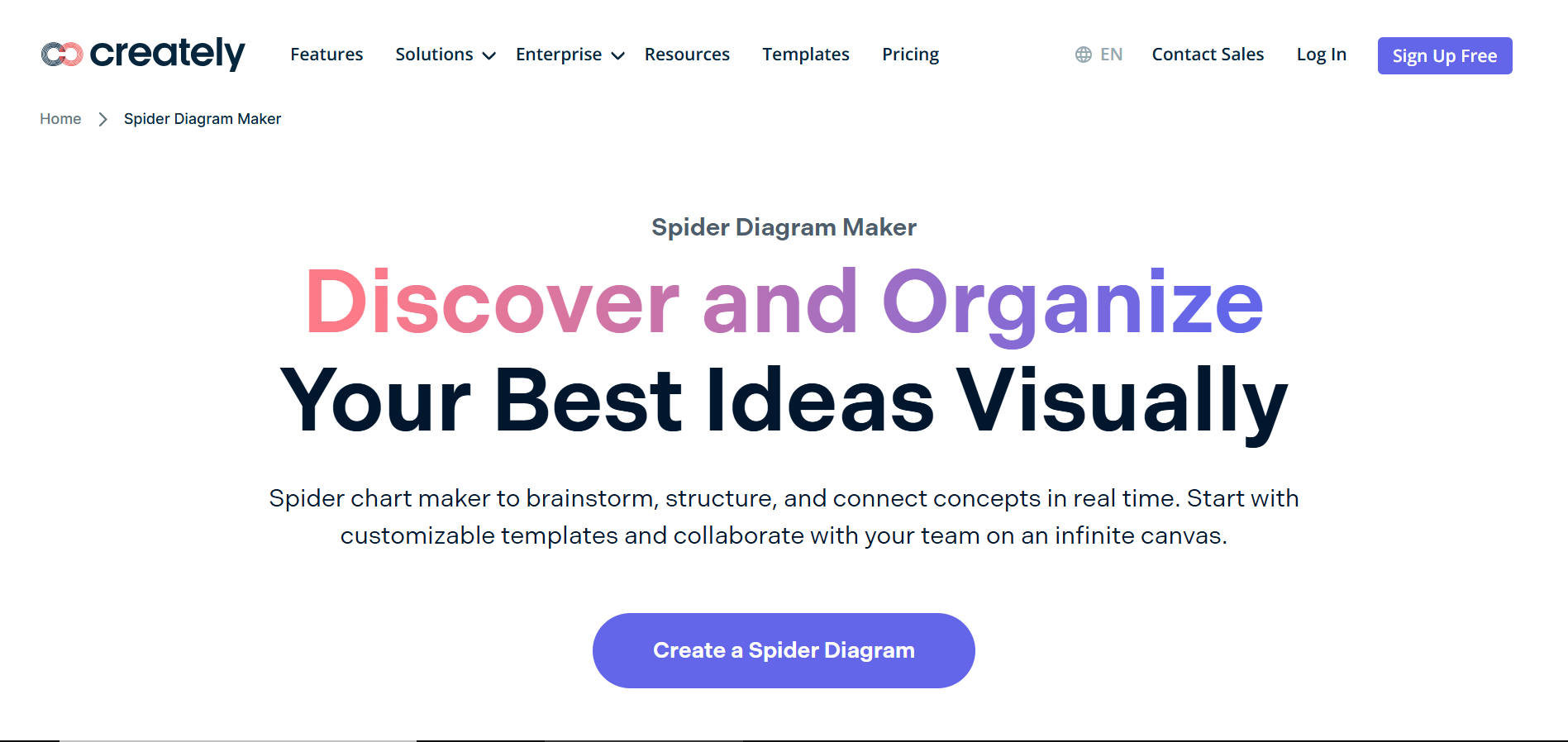Creately homepage