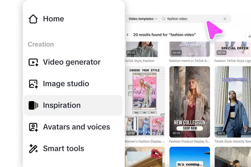 Wybierz szablon lub przejdź do edytora wideo