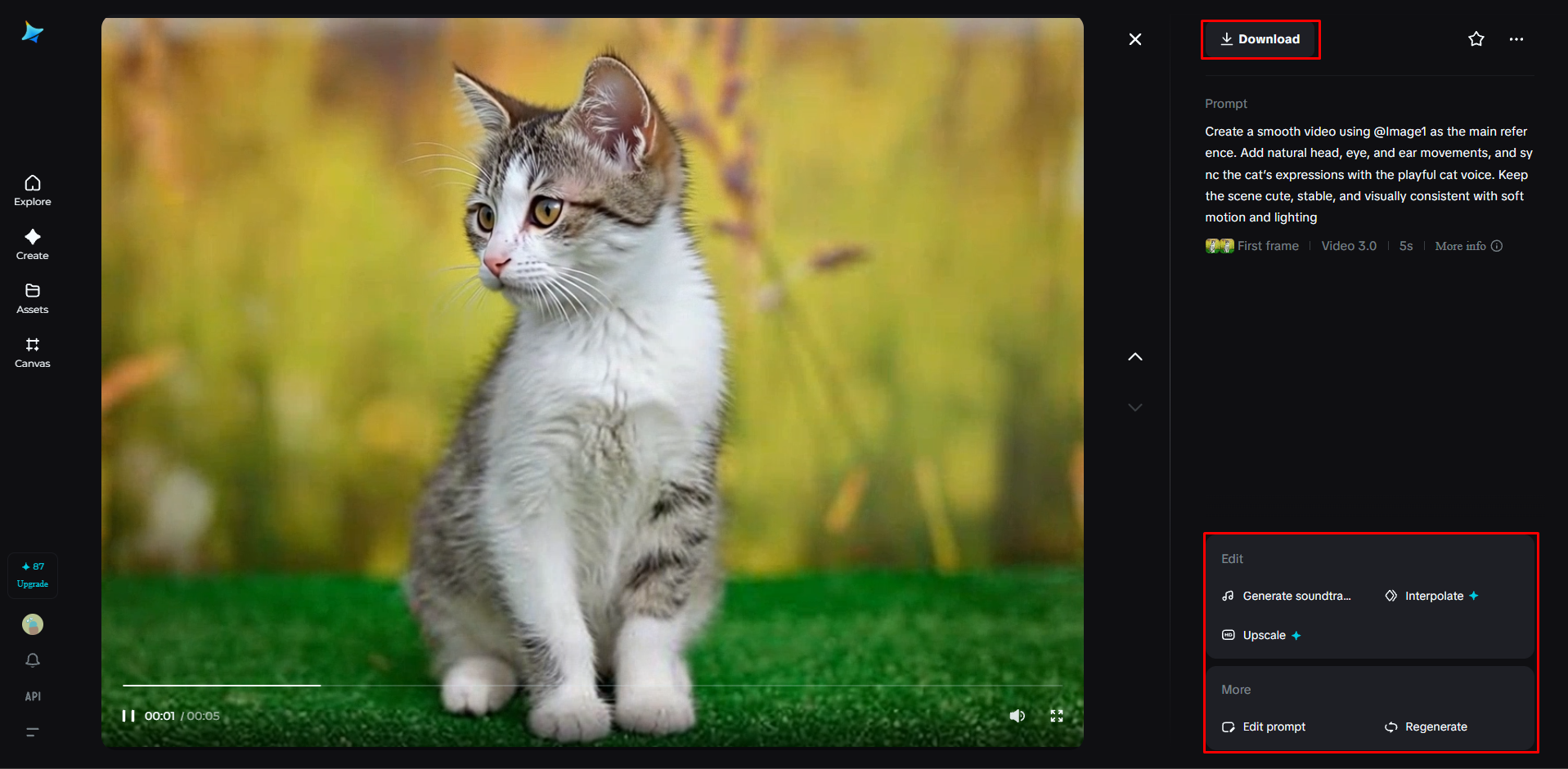 ปรับแต่งและดาวน์โหลดวิดีโอของคุณ