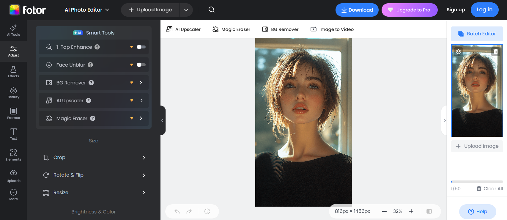Fotor photo editing tool