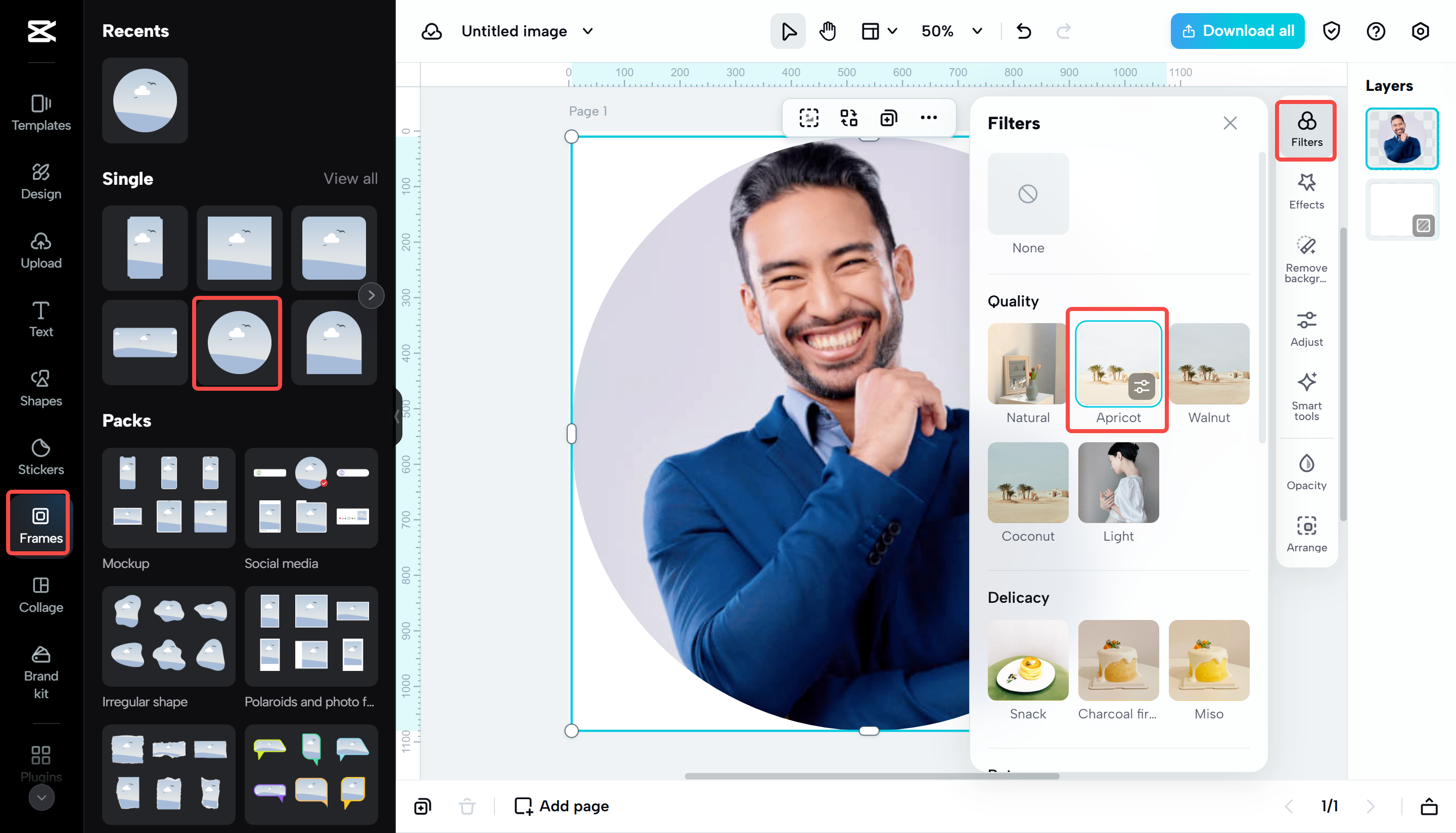 Editing and customizing an image with CapCut Web