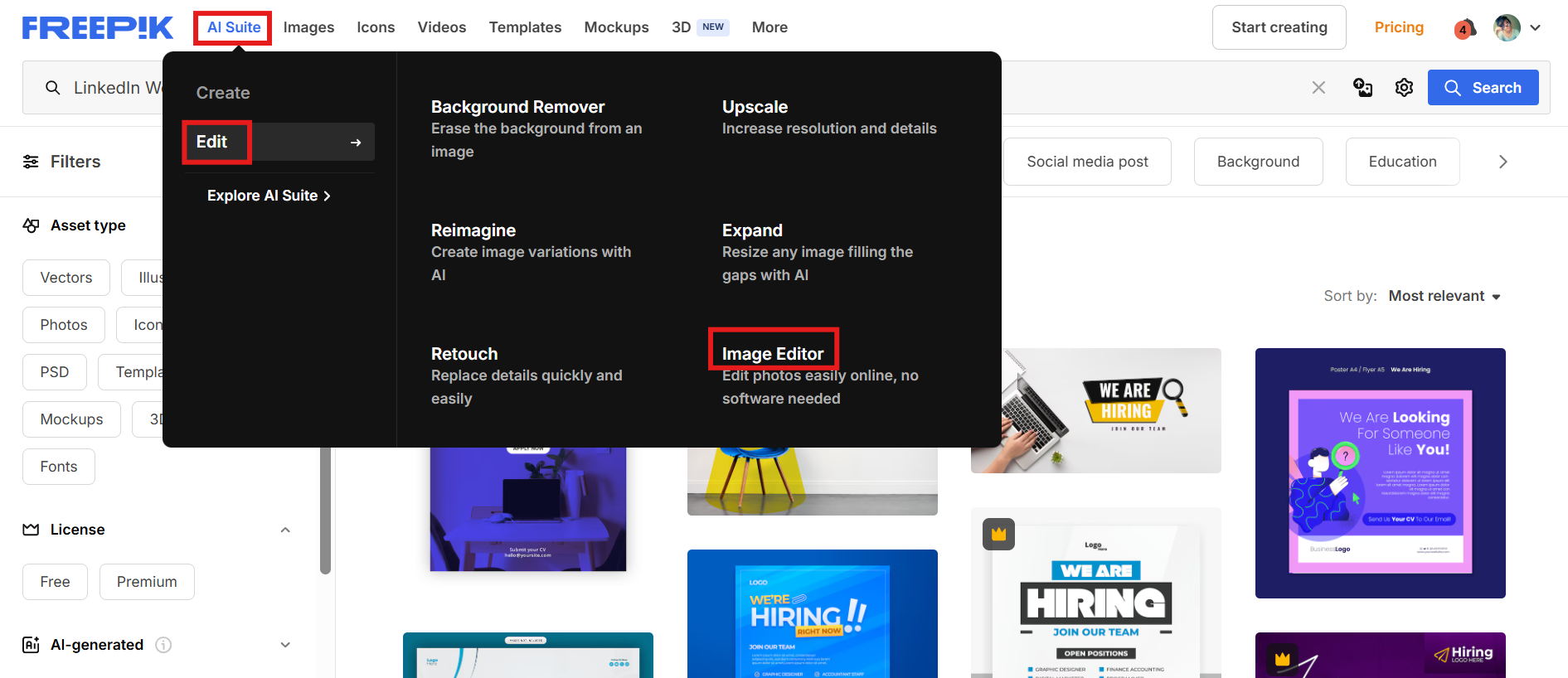 Open the image editor