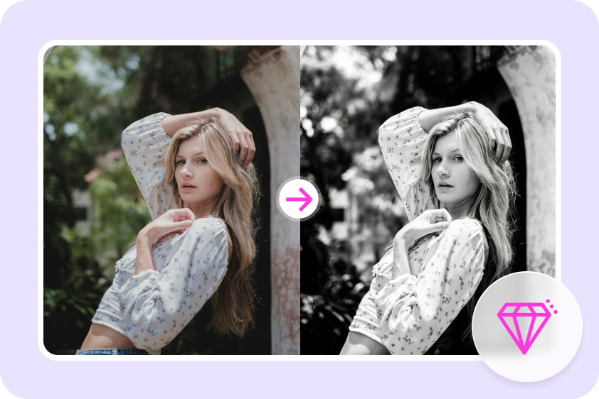 High-quality convert image to black and white result