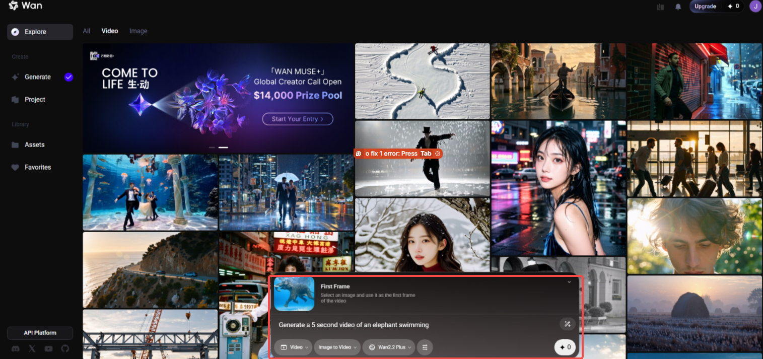 Generate a video using Wan AI