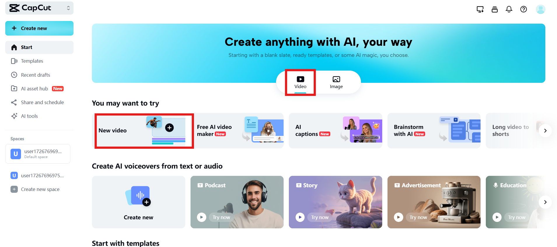 Kezdjen új projektet