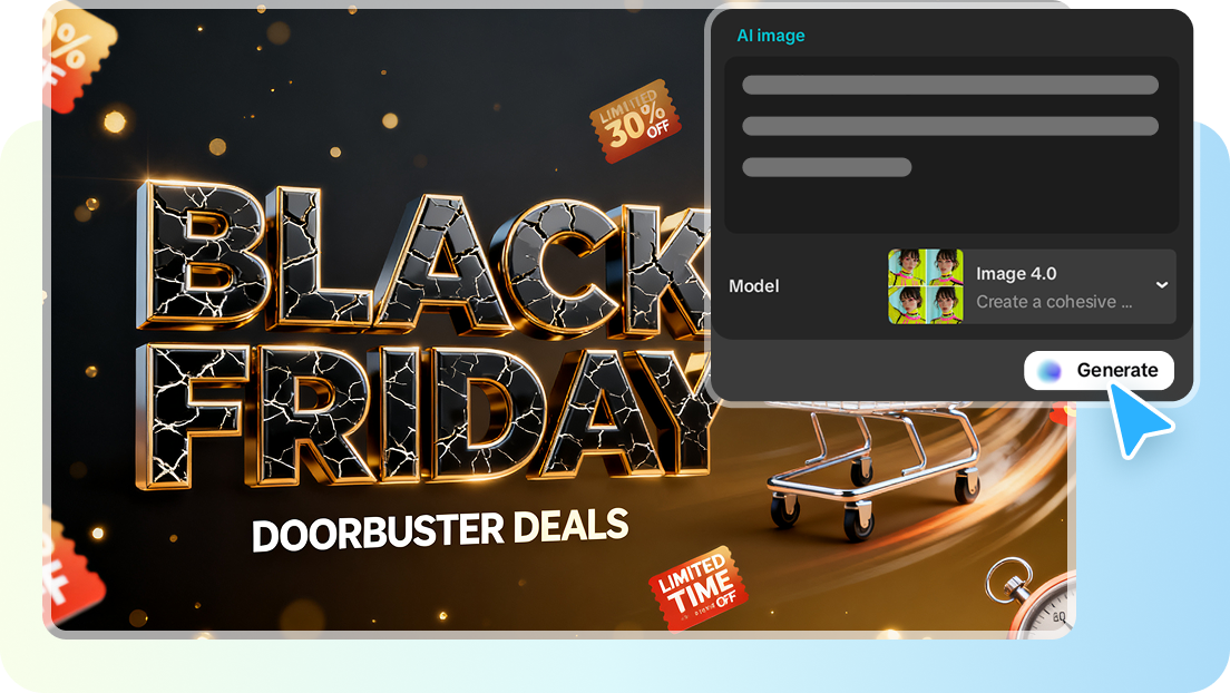 Generator de imagini AI CapCut pentru creare grafică