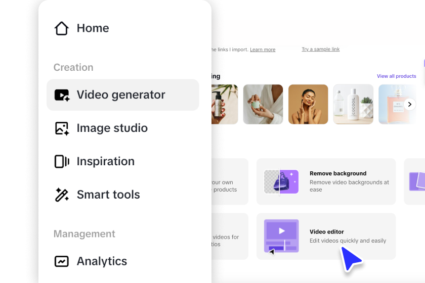 Access the video editor