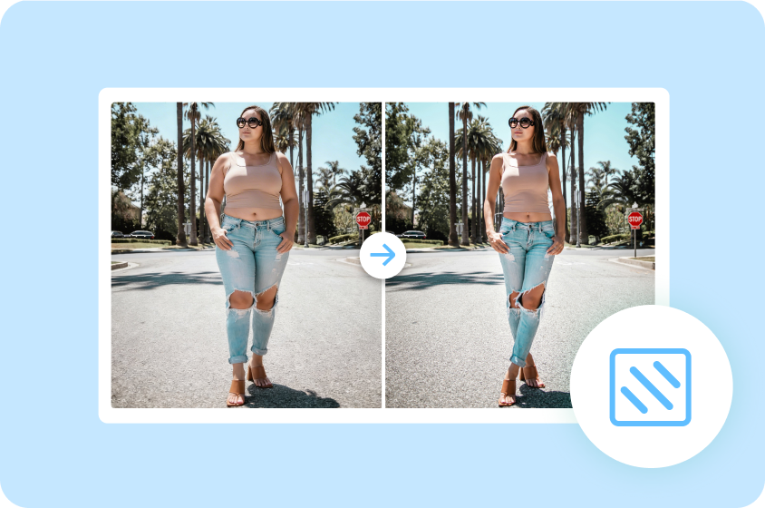 Natural-looking slim photo edit