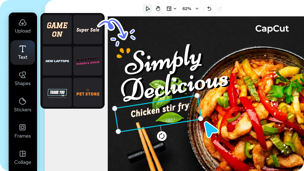Advanced text and font options