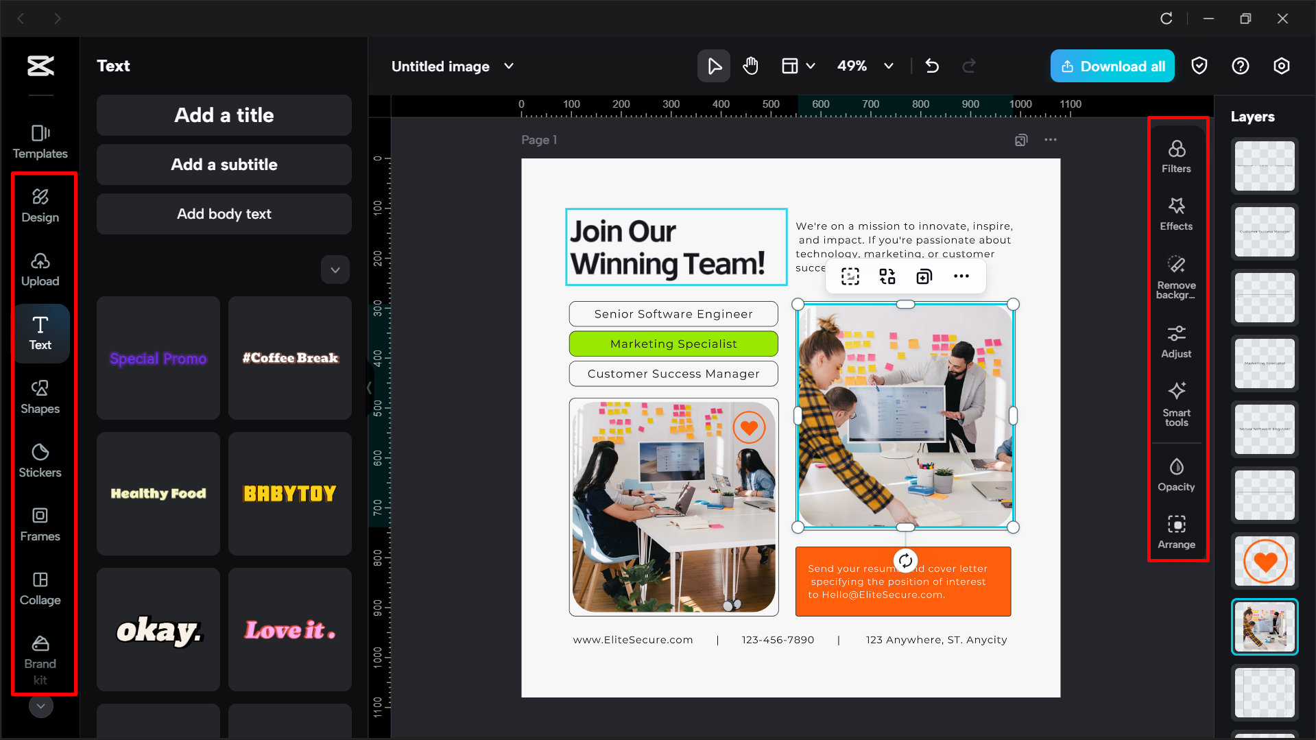 Adding text and effects to the Lindkin post templates using the CapCut desktop video editor