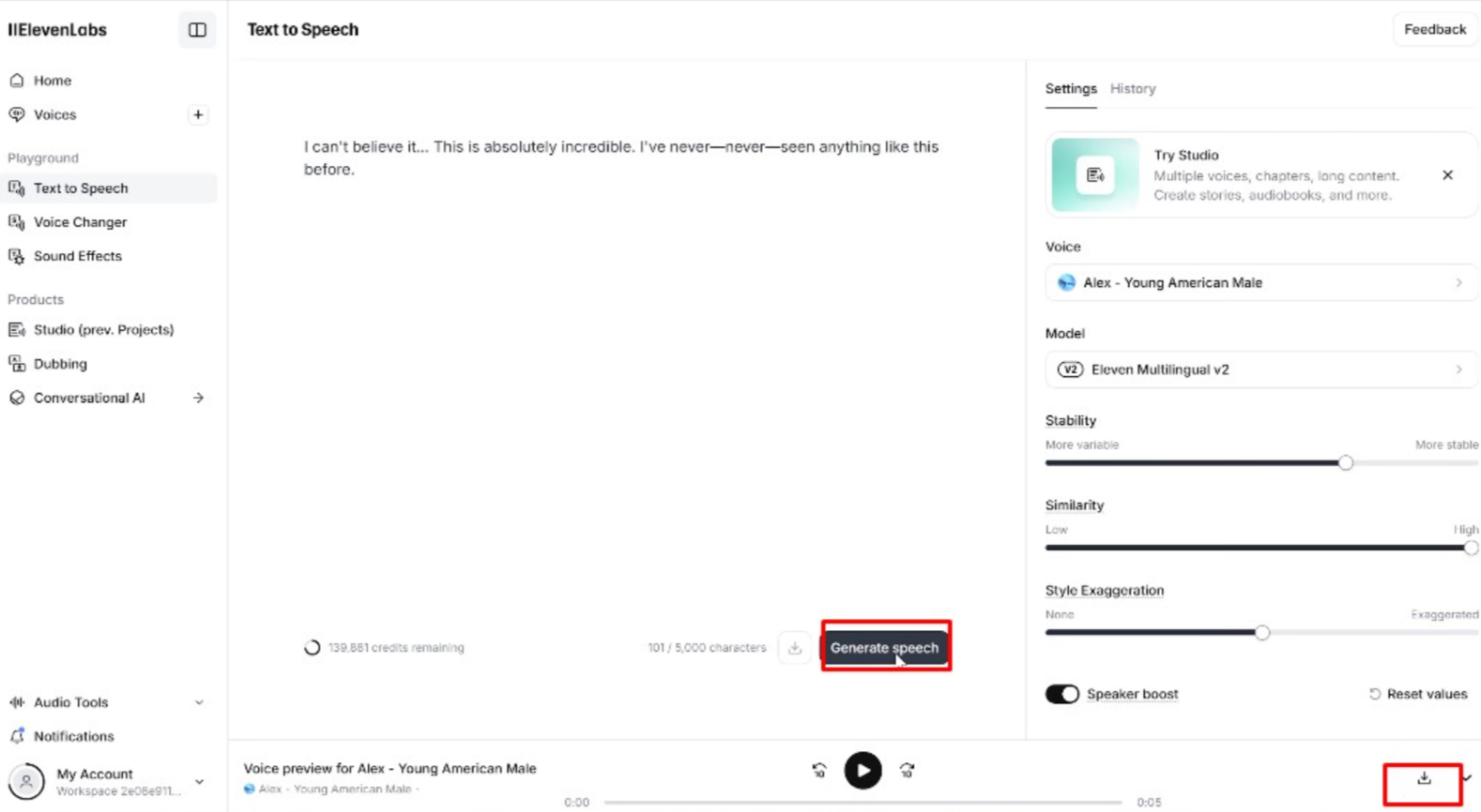 I-download ang iyong audio file
