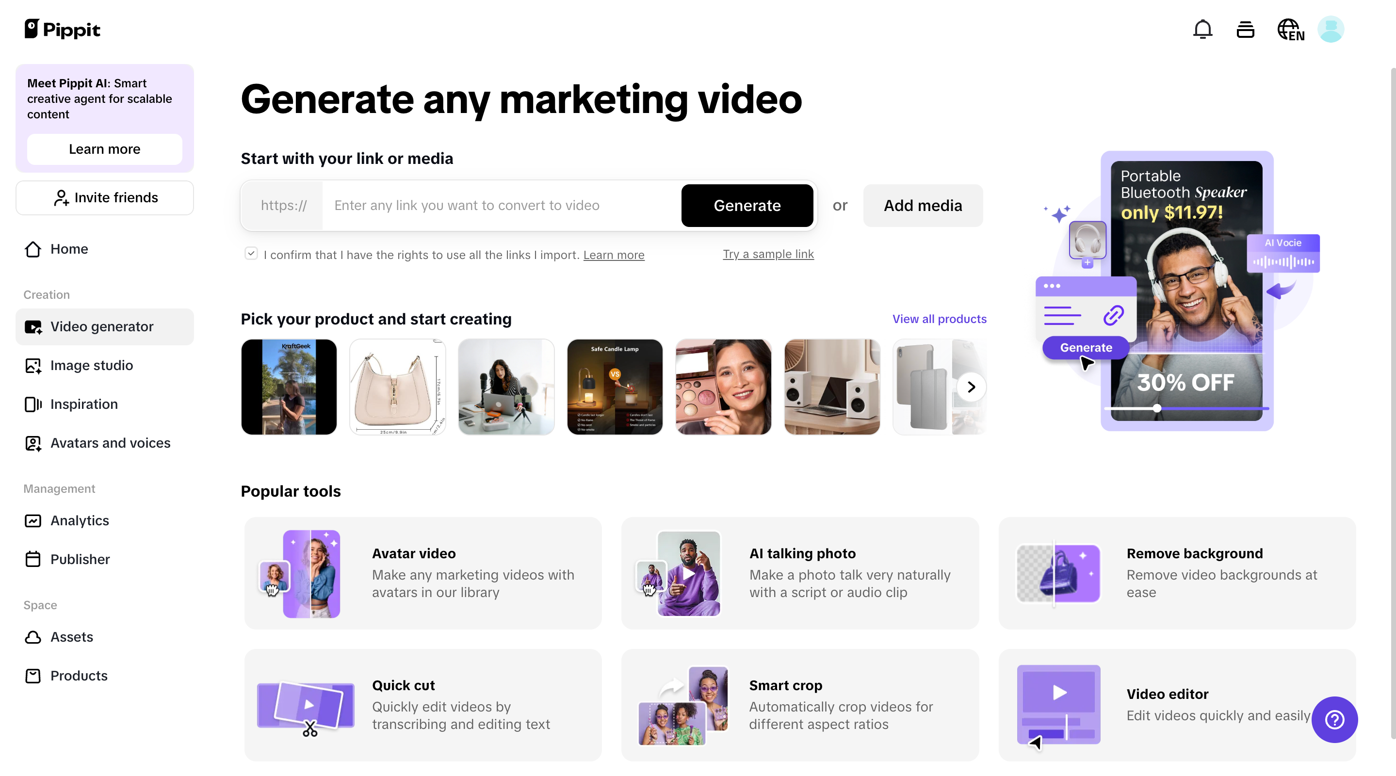 Upload links or media