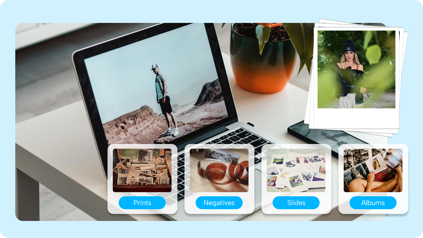 쉽게 가족과 함께 저장하고 공유할 수 있도록 사진을 디지털화하는 방법