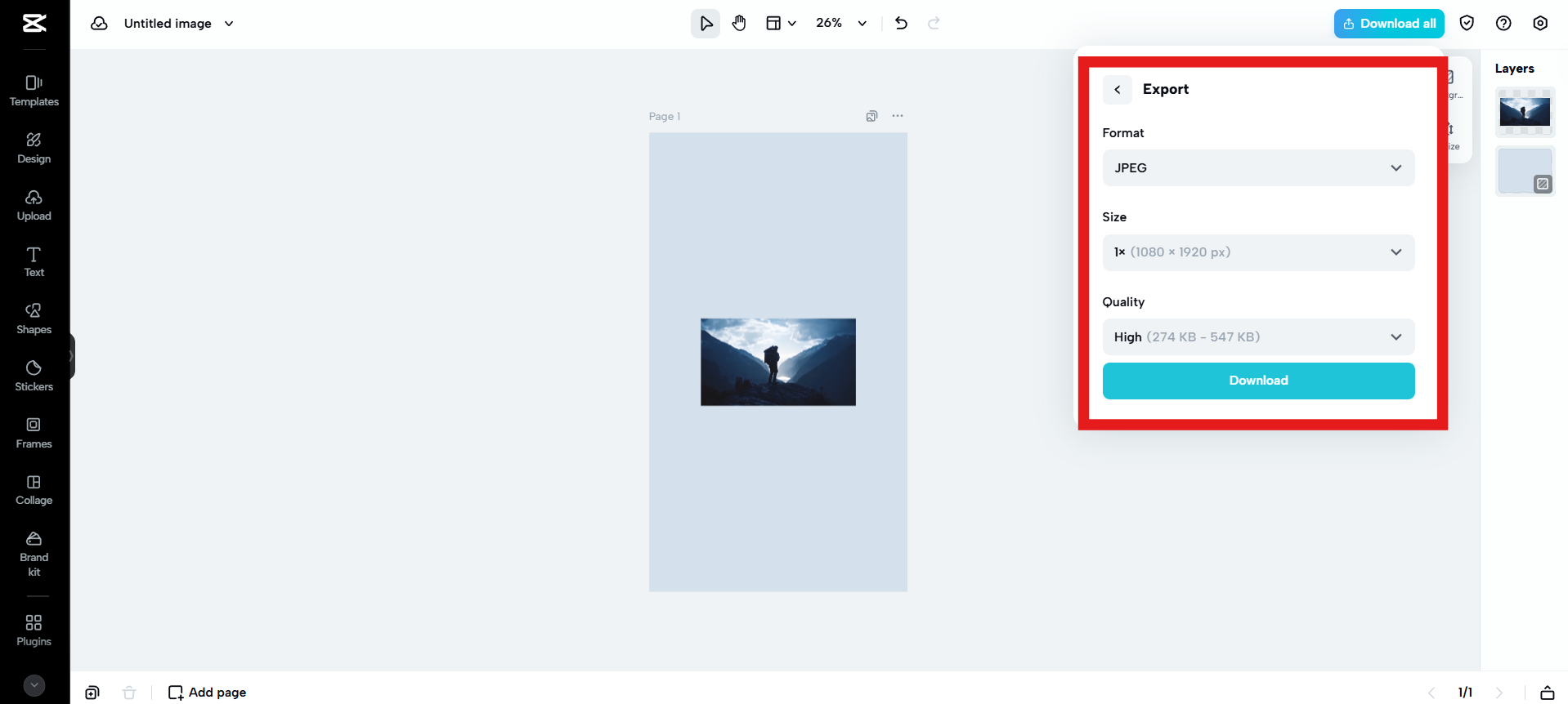 Preview and export