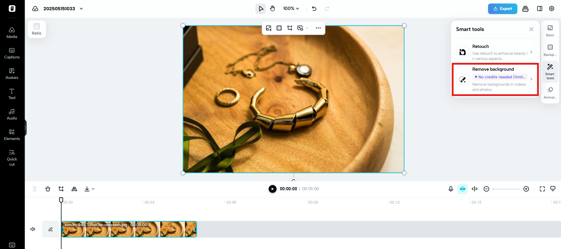 Pag-aalis ng background gamit ang AI