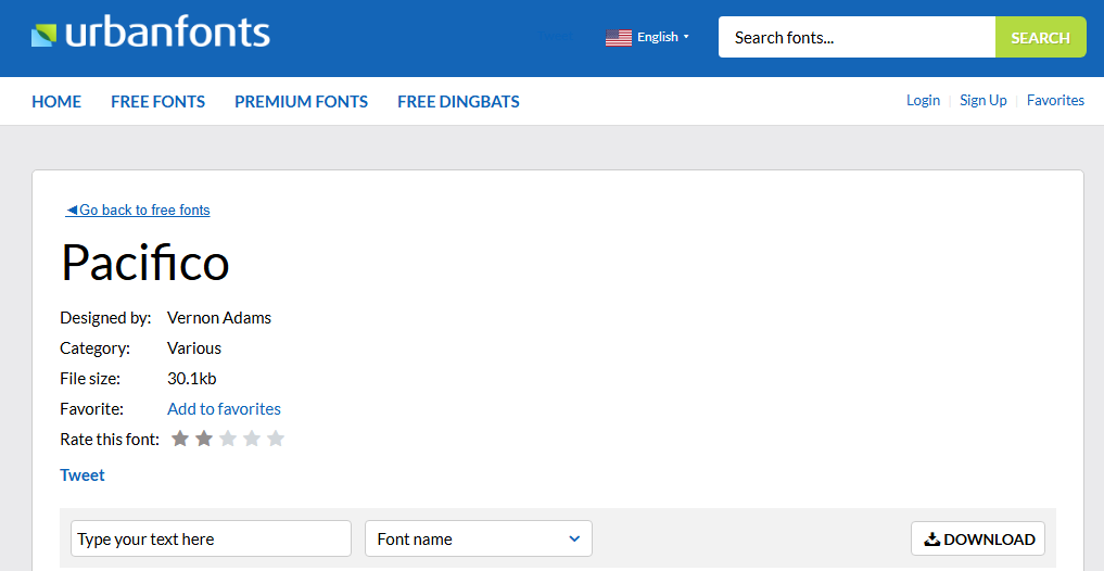 UrbanFonts Pacifico font