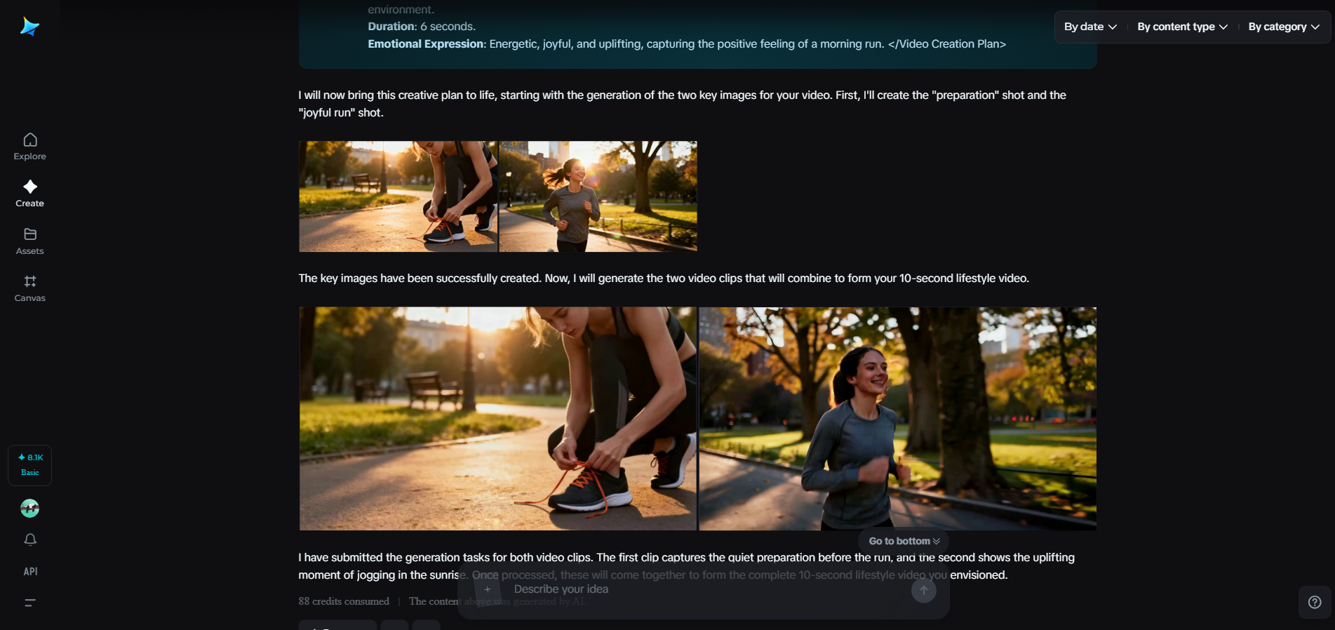 Batch video creation feature in Dreamina