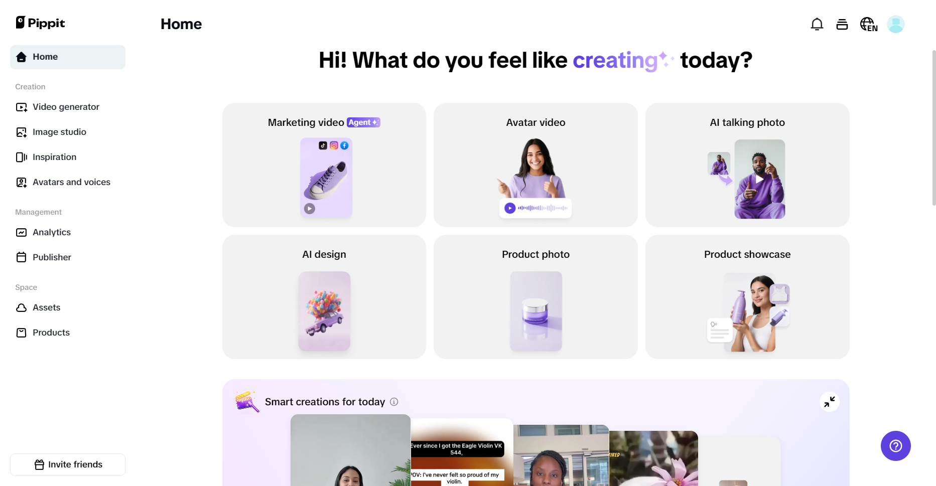 Pippit homepage