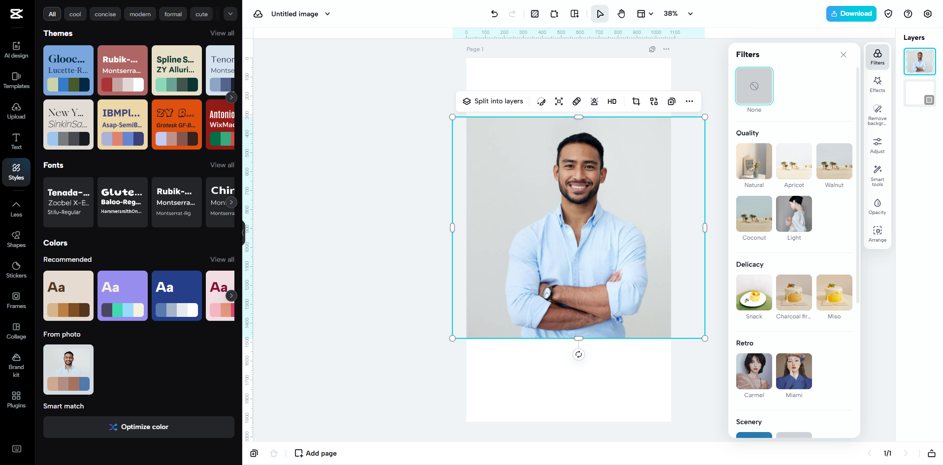Interface of CapCut Web - one of the best profile photo maker