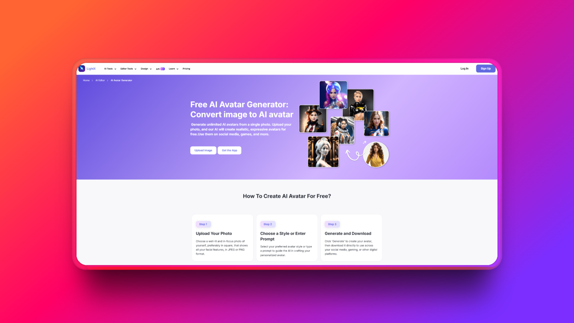 Create Christmas avatars with LightX