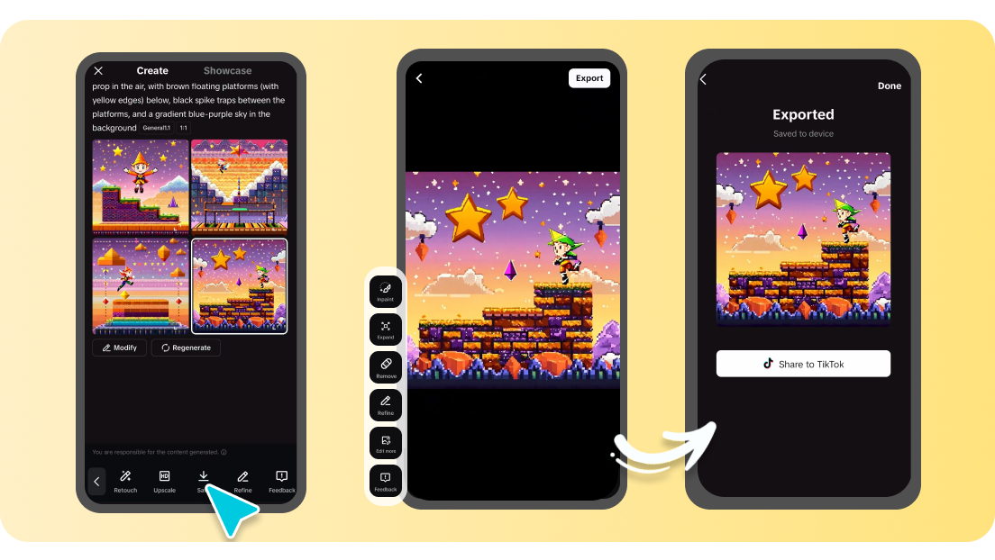 고품질 내보내기로 원활하게 공유하세요