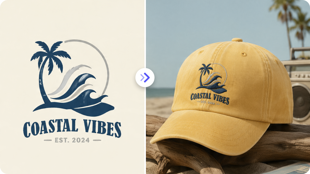 Transformez les logos de votre marque en une maquette de chapeau portable
