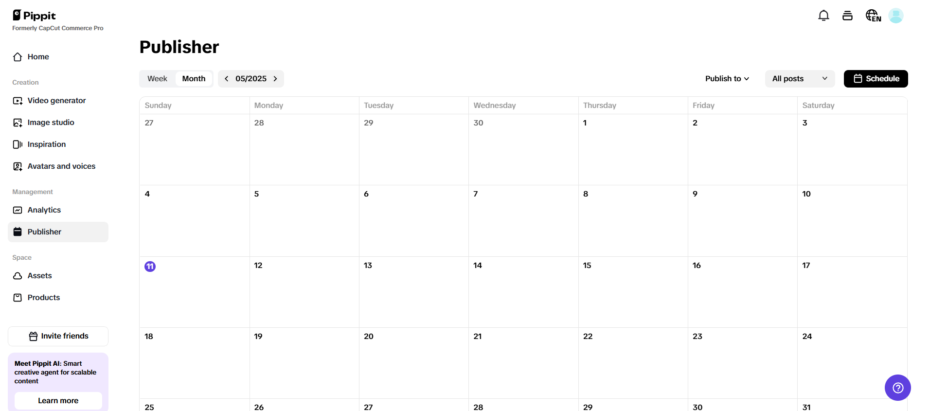 Publishing and scheduling