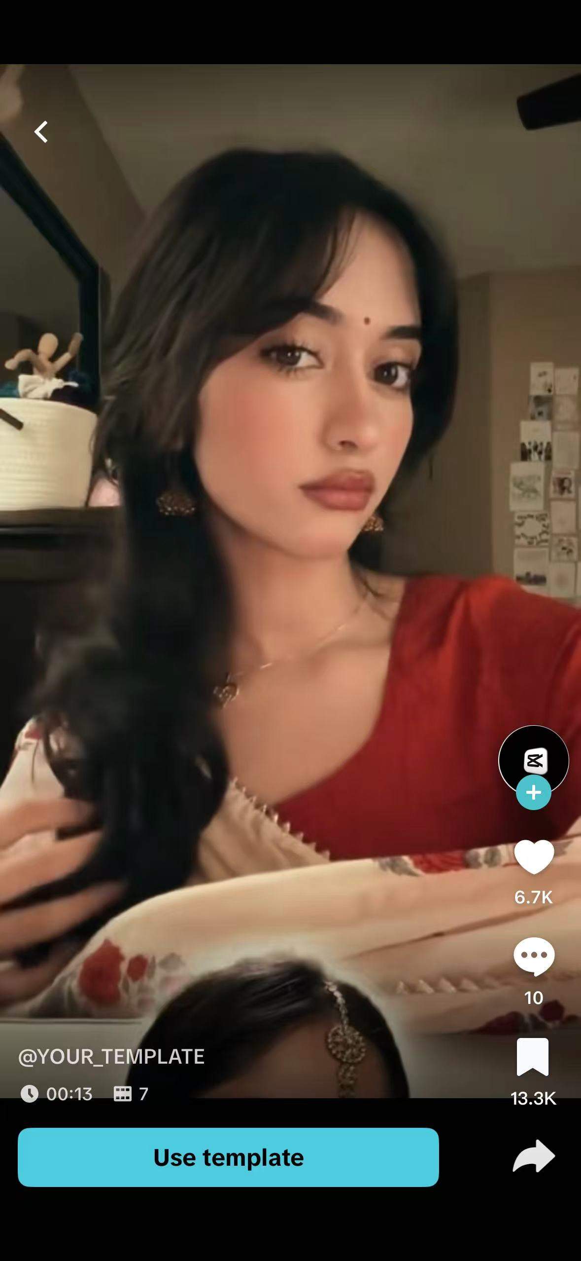 استخدام قالب الفيديو في CapCut على الهاتف المحمول